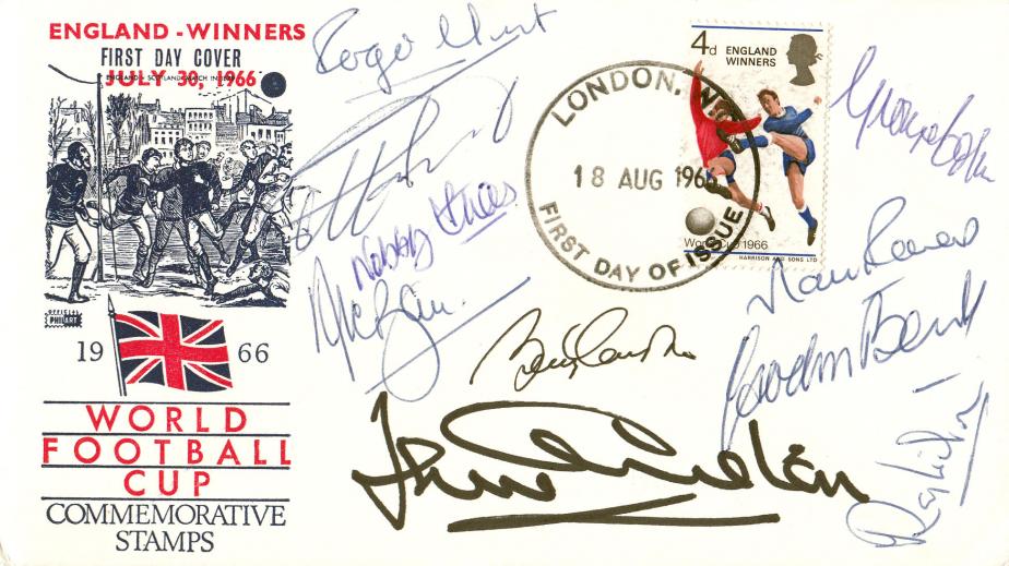 1966 (08) Winners - Philart - London WC FDI - But signed by TEN Players (Apart from Bobby Moore)