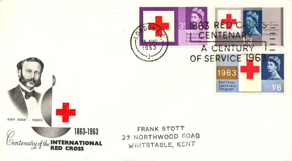 1963 (08) Red Cross - Phos - Donant Cover - London EC, Red Cross Century of Service Slogan