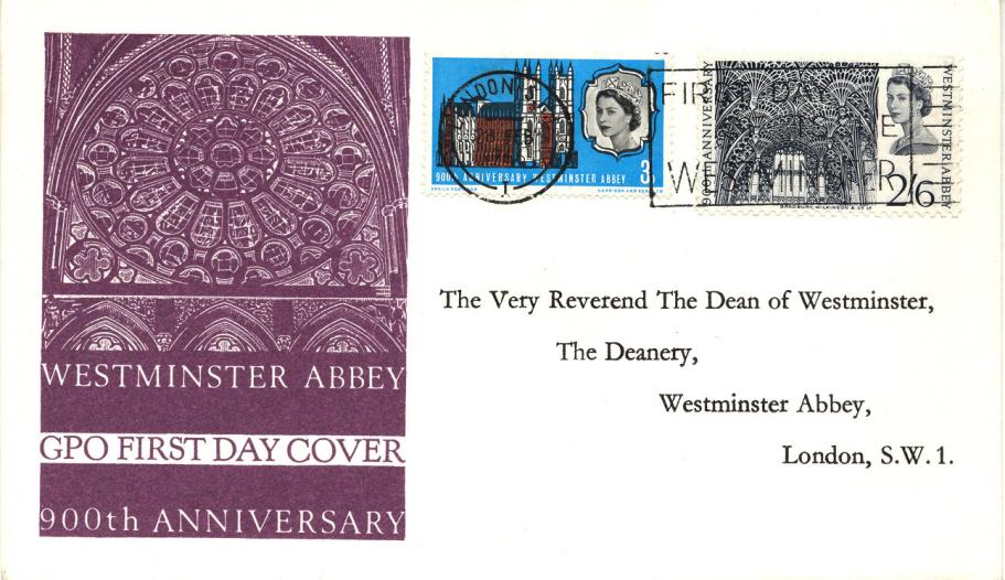 1966 (02) Westminster Abbey - GPO - First Day of Issue, Westminster Slogan