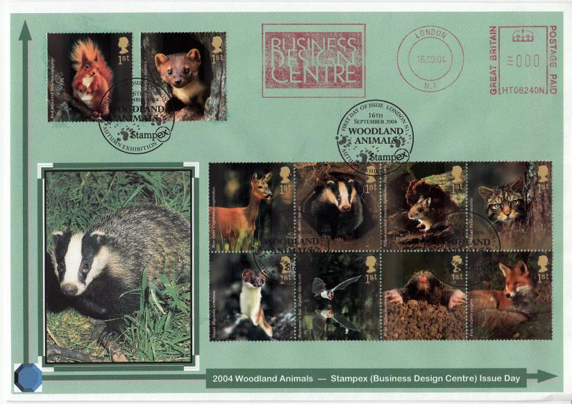 2004 (09) Woodland Animals - Privately Produced (Badger) Cover with the Business Design Centre Meter Mark