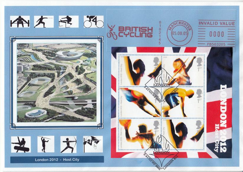 2005 (08) London Host City M/S - Privately Produced (Olympic Park Design) Cover with British Cycling Meter Mark