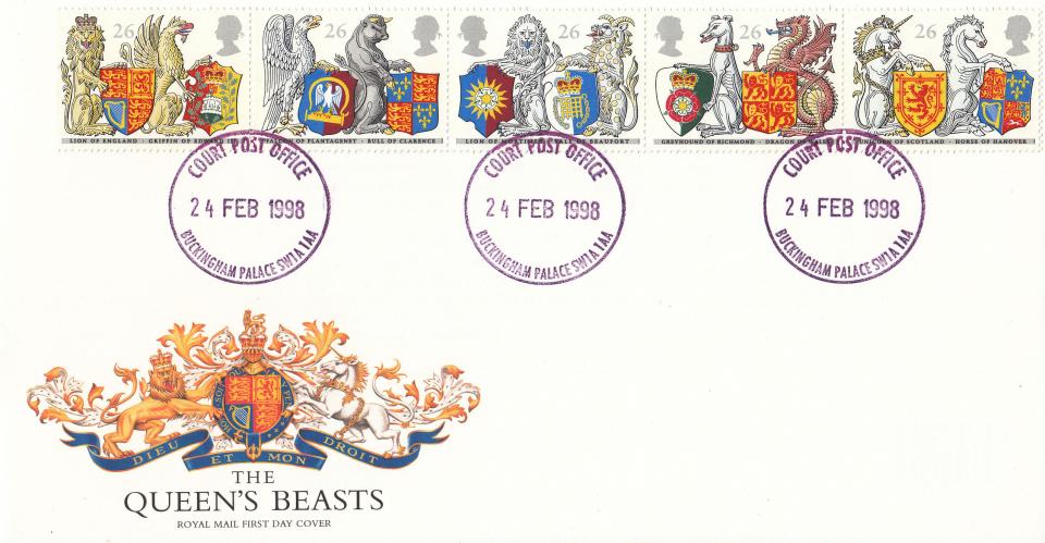 1998 (02) Queen's Beasts - RM - Court Post Office, Buckingham Palace CDS