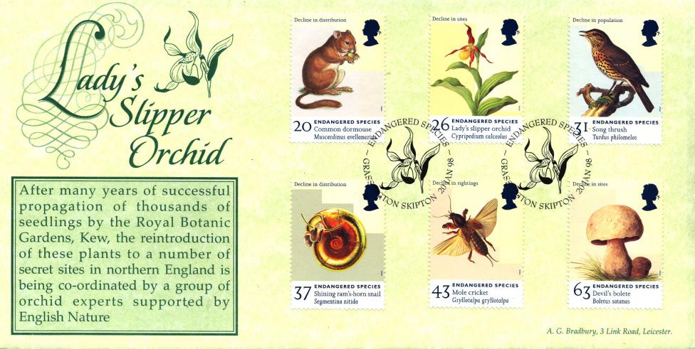 1998 (01) Endangered Species - Bradbury Lady's Slipper Orchid Official