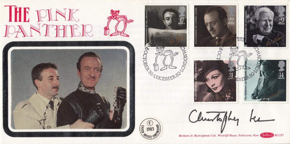 1985 (10) Films - Benham 'Pink Panther' Official - Signed by Christopher Lee