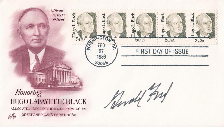 1986 (02) USA Hugo Black Cover - Signed by former US President - Gerald Ford !
