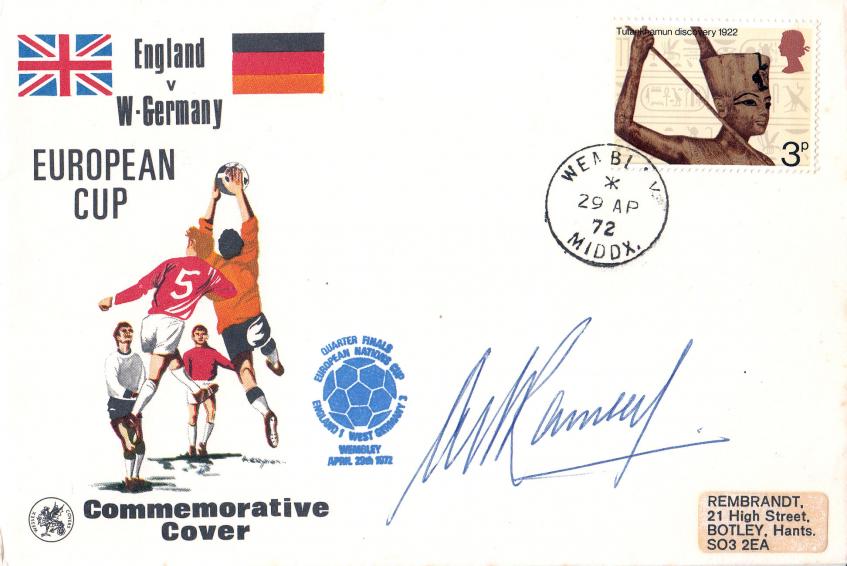 1972 (04) European Cup (England v W Germany) Cover - Signed by Alf Ramsey