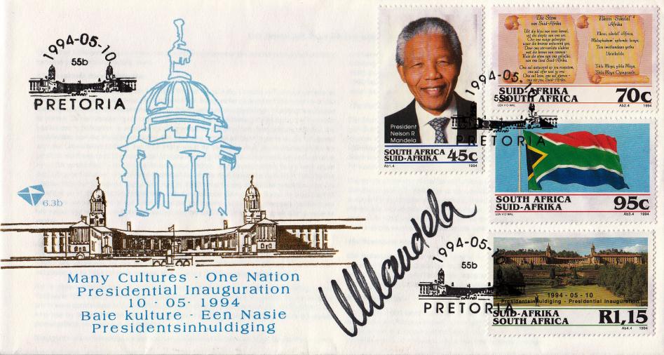 1994 (05) South Africa Presidential Inauguration Cover - Signed by Nelson Mandella