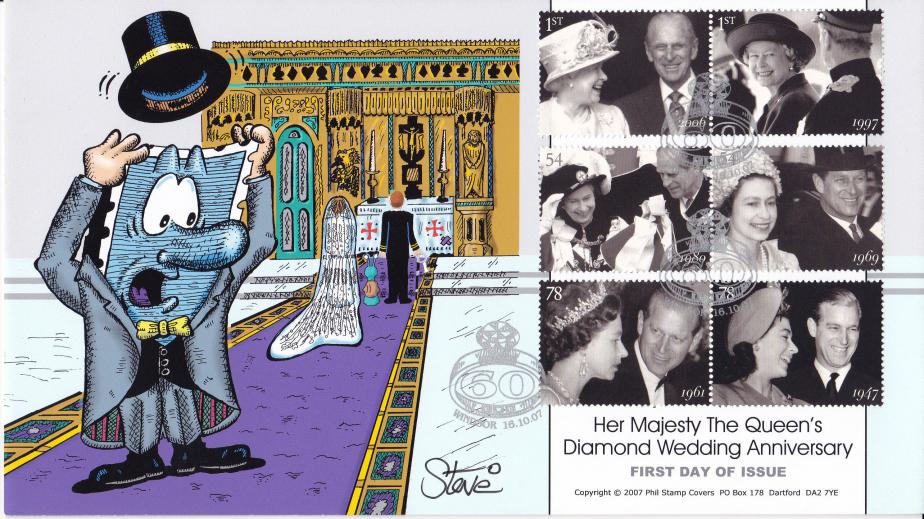 2007 (10) Diamond Wedding (Stamps) - Phil Stamps Official - Signed by Steve Oliver Himself!