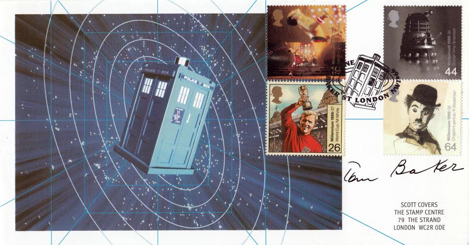 1999 (06) Entertainers - Scott 'Blue Tardis in Space' Official - Signed by Tom Baker