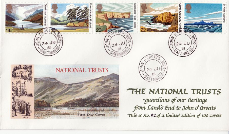 1981 (06) National Trust - Matching Philart PAIR - John O'Groats CDS + Land's End CDS