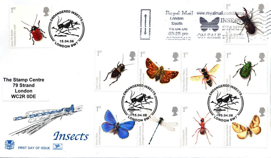 2008 (04) Insects - Stuart - Insect Stamps On Sale Slogan