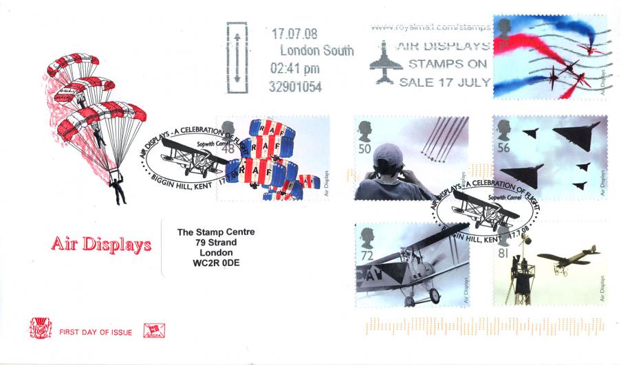 2008 (07) Air Displays - Stuart - Air Display Stamps On Sale Slogan