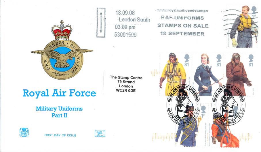 2008 (09) RAF Uniforms - Stuart - RAF Uniforms Stamps On Sale Slogan