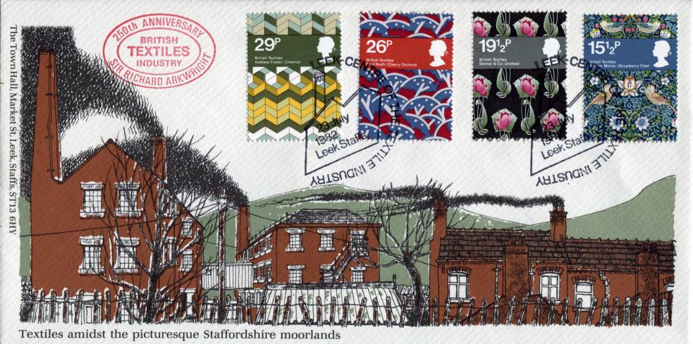 1982 (07) Textiles - Staffordshire County Council Official (With Cachet)