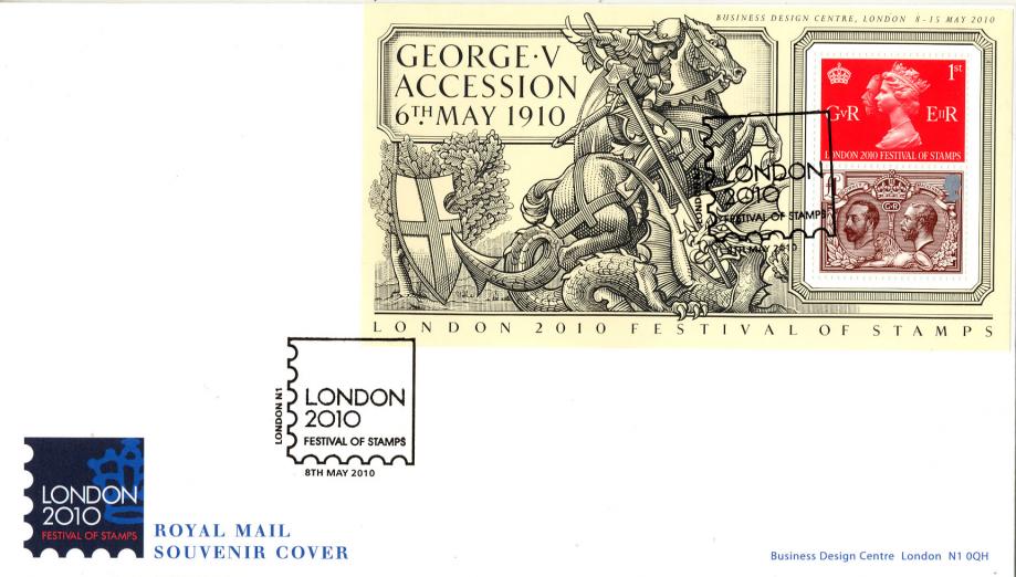 2010 (05) Festival of Stamps - George V Accession (BDC Overprint) - London 2010 Show Official