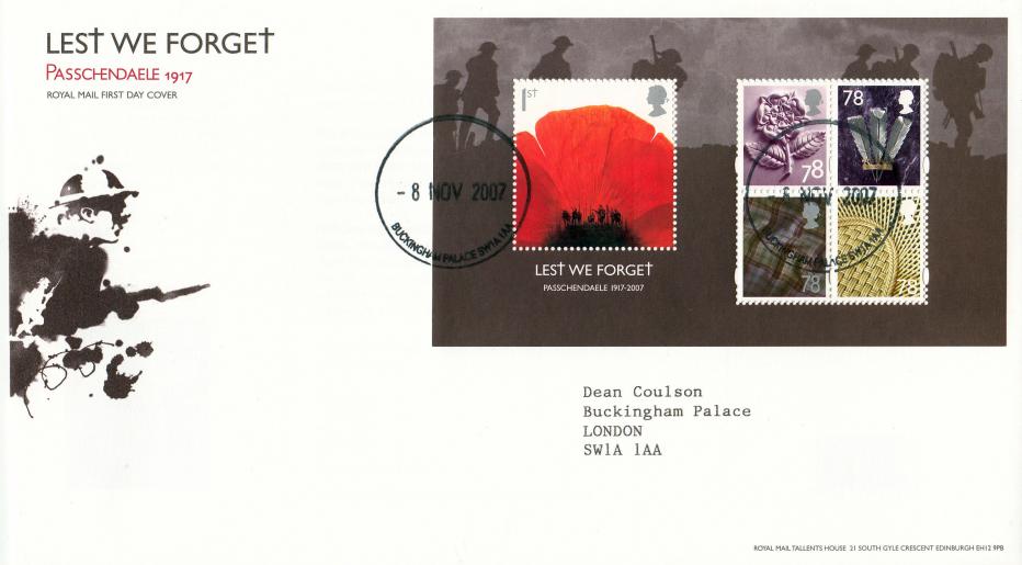 2007 (11) Lest We Forget M/S - RM - Buckingham Palace CDS