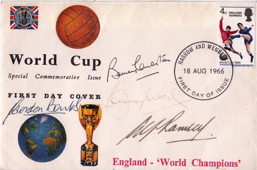 1966 (08) World Cup Winners - Connoisseur - Signed by Bobby Moore, Alf Ramsey, Bobby Charlton & Gordon Banks