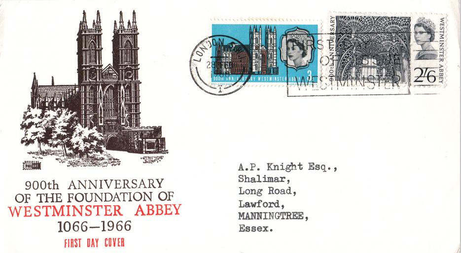 1966 (02) Westminster Abbey - Ord - Philart - Westminster 'Envelope' Slogan