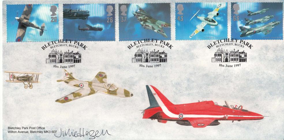 1997 (06) Architects Of The Air - Bletchley Park (Sopwith Camel to Red Arrows) Official - Signed by the artist Julie Hazell