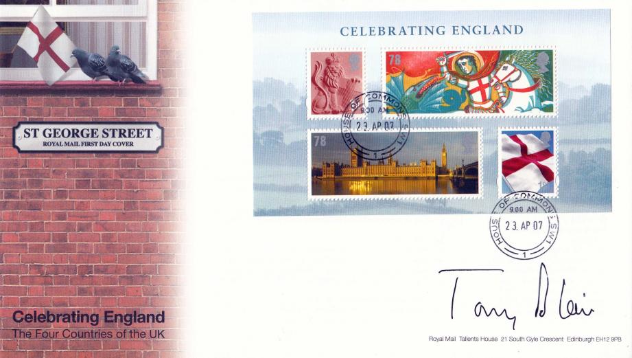 2007 (04) England M/S - RM - House of Commons CDS - Signed by Former Prime Minister Tony Blair