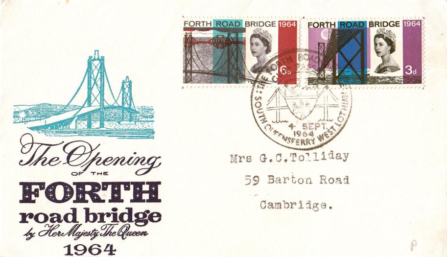 1964 (09) Forth Bridge - 'Green Bridge, Black Text' Cover - Phosphor - South Queensferry H/S