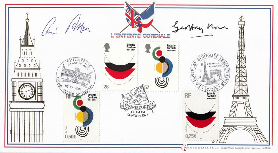2004 (04) Entente Cordiale - Internet Official (Doubled with French Set) - Signed by Chris Patten & Geoffrey Howe