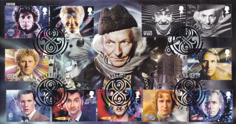 2013 (03) Dr Who (Stamps) - Scott Seal Street (William Hartnell) Official with FULL SET