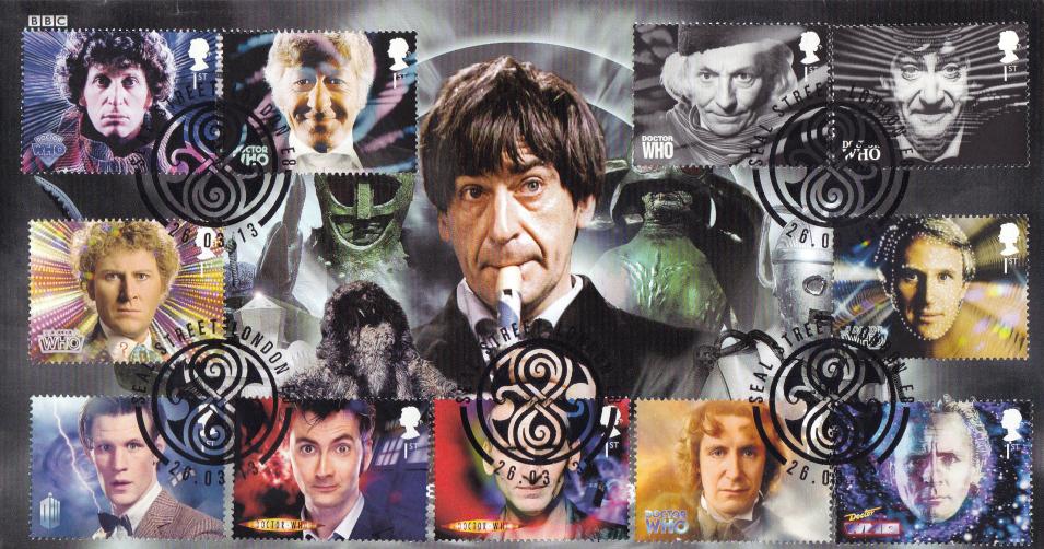 2013 (03) Dr Who (Stamps) - Scott Seal Street (Patrick Troughton) Official with FULL SET