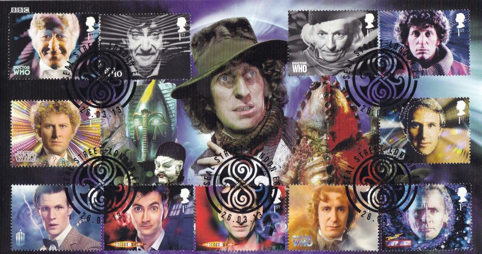 2013 (03) Dr Who (Stamps) - Scott Seal Street (Tom Baker) Official with FULL SET