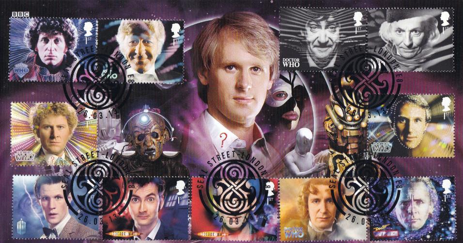 2013 (03) Dr Who (Stamps) - Scott Seal Street (Peter Davison) Official with FULL SET