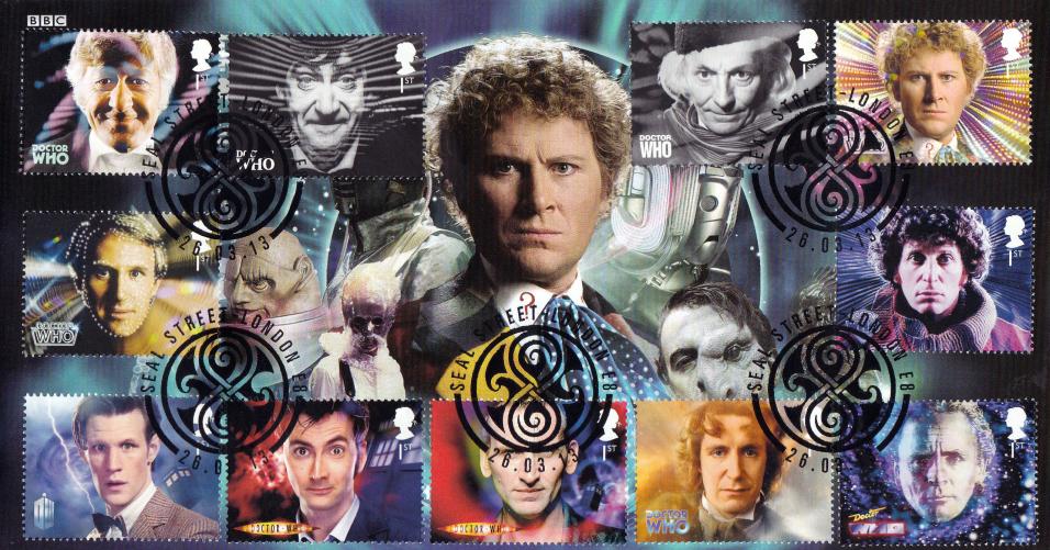 2013 (03) Dr Who (Stamps) - Scott Seal Street (Colin Baker) Official with FULL SET