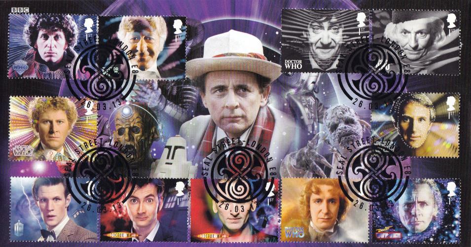 2013 (03) Dr Who (Stamps) - Scott Seal Street (Sylvester McCoy) Official with FULL SET