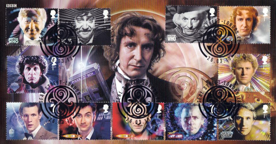 2013 (03) Dr Who (Stamps) - Scott Seal Street (Paul McGann) Official with FULL SET