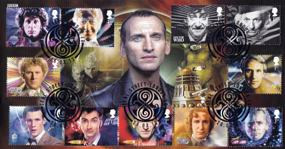 2013 (03) Dr Who (Stamps) - Scott Seal Street (Chris Eccleston) Official with FULL SET