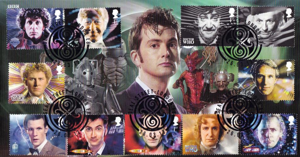 2013 (03) Dr Who (Stamps) - Scott Seal Street (David Tennant) Official with FULL SET