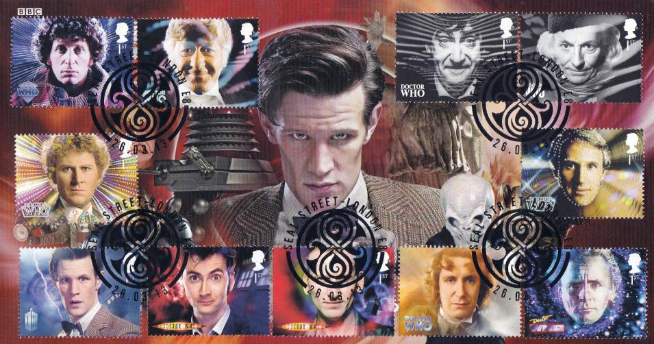 2013 (03) Dr Who (Stamps) - Scott Seal Street (Matt Smith) Official with FULL SET