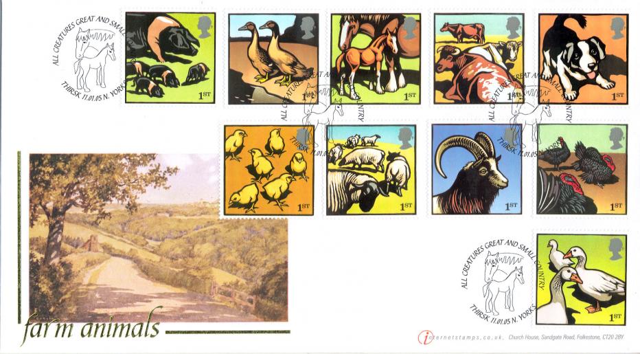 2005 (01) Farm Animals - Internet (Thirsk) Official - with FULL SET