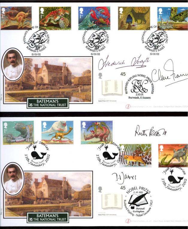 2002 (01) Rudyard Kipling - Internet Official (Pair) - Signed by Claire Francis, Frederick Forsyth, Ruth Rendell & P.D. James