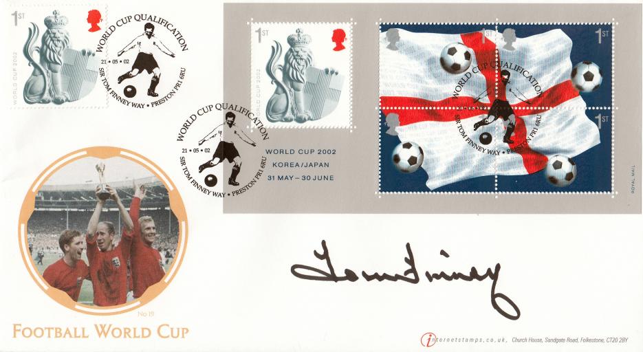 2002 (05) World Cup M/S - Internet Official - Signed by Tom Finney