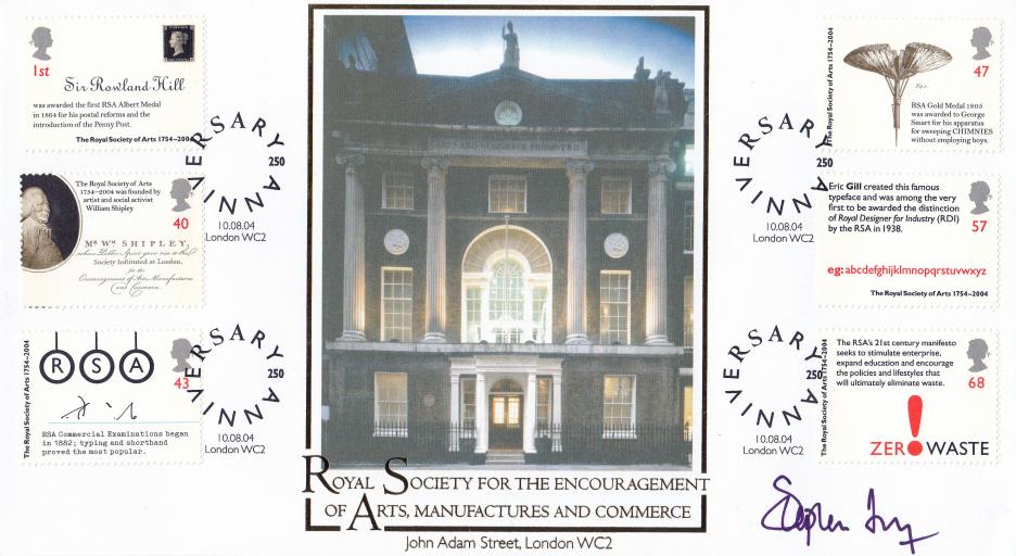 2004 (08) Royal Society of Arts - Internet Official - Signed by Stephen Fry