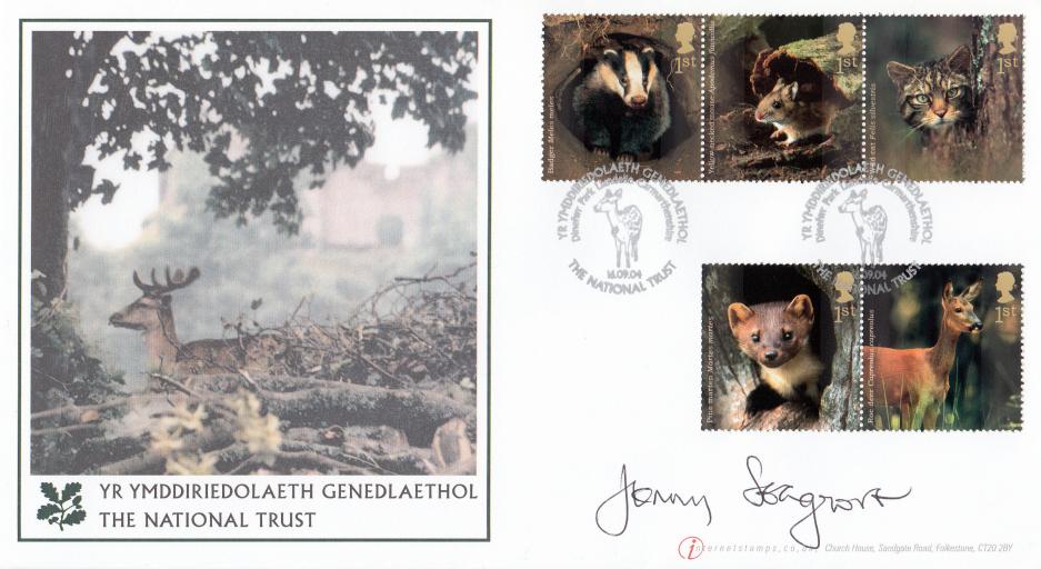 2004 (09) Woodland Animals - Internet Genedlaethol Official - Signed by Jenny Seagrove