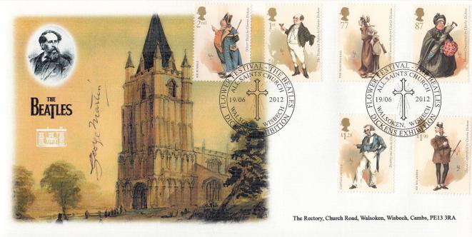 2012 (06) Charles Dickens (Stamps) - All Saints Church, Walsoken Official - Signed by Sir George Martin