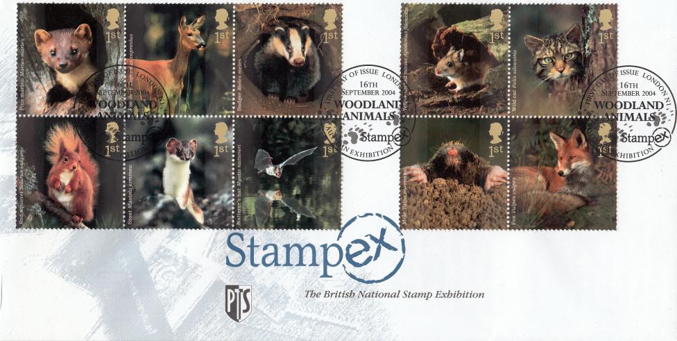 2004 (09) Woodland Animals - Stampex Official (Stamp Issue H/S)