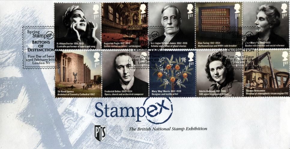 2012 (02) Britons of Distinction - Stampex Official (Stamp Issue H/S)