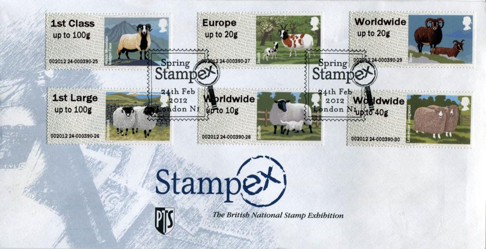 2012 (02) Post & Go - Sheep - Stampex Official (Exhibition H/S)