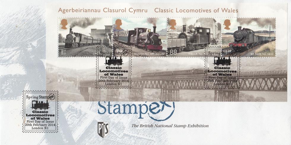 2014 (02) Classic Locomotives of Wales - Stampex Official (Stamp Issue H/S)