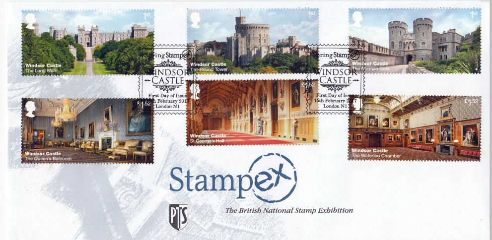 2017 (02) Windsor Castle (Stamps) - Stampex Official (Stamp Issue H/S)