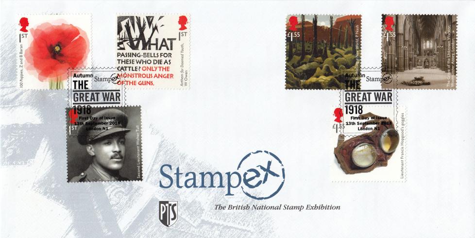 2018 (09) World War I - Stampex Official (Stamp Issue H/S)