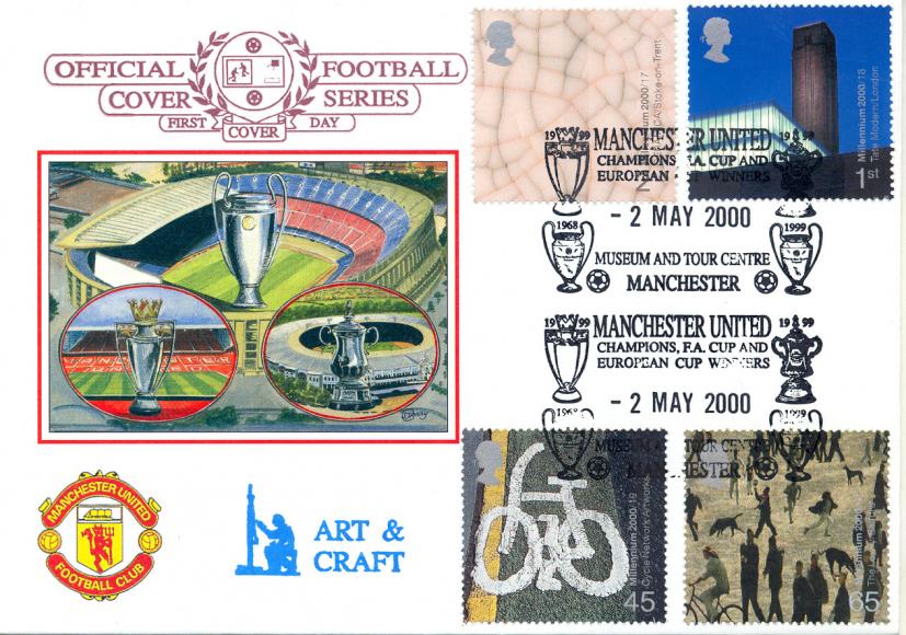 2000 (05) Art & Craft - Dawn 'Manchester United' FA Cup and European Cup Winners Official (35 Produced)