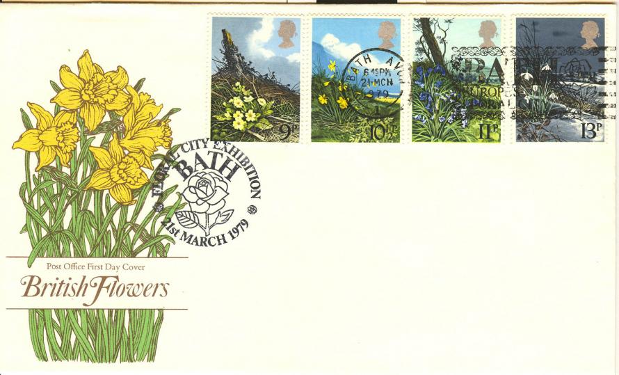 1979 (03) Flowers - PO - Bath - Europe's Floral City Slogan + Exhibition H/S